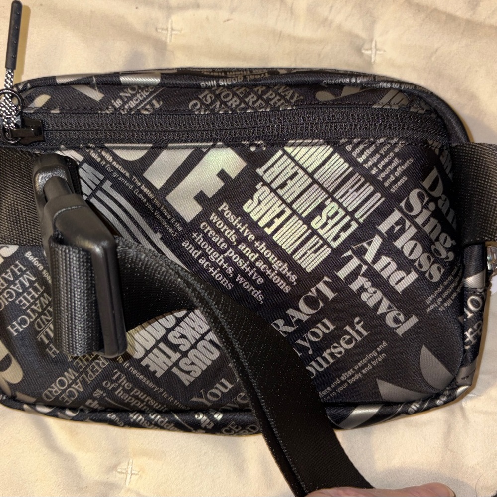 Lululemon Athletica Black and Silver Text Travel Bag
Cross Posted! - Picture 3 of 6
